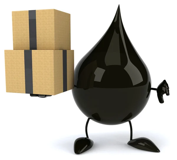 Oil drop with boxes — Stock Photo, Image