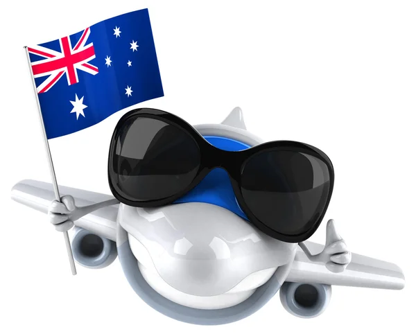 Avustralya bayrağı ile eğlenceli uçak — Stok fotoğraf