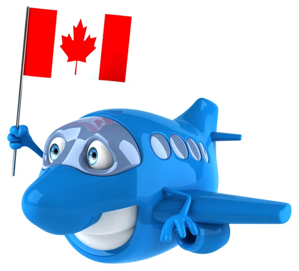 Divertido avión con bandera de Canadá —  Fotos de Stock