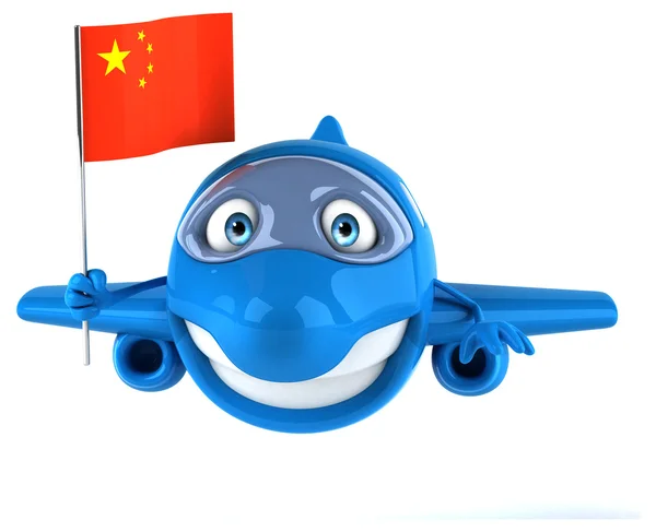 Divertido avión con bandera de China —  Fotos de Stock