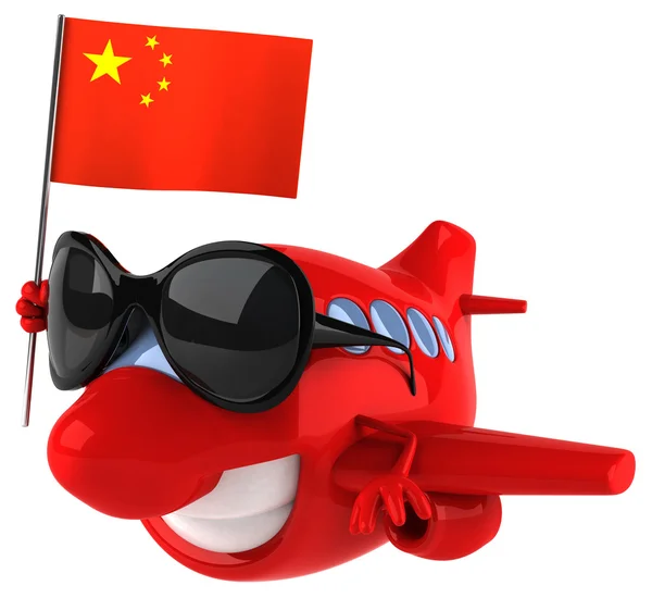 Zabawa samolot z flagą Chińskiej — Zdjęcie stockowe