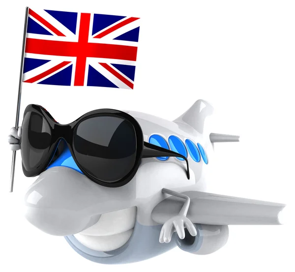 Fun plane with flag of England — Stock Photo, Image