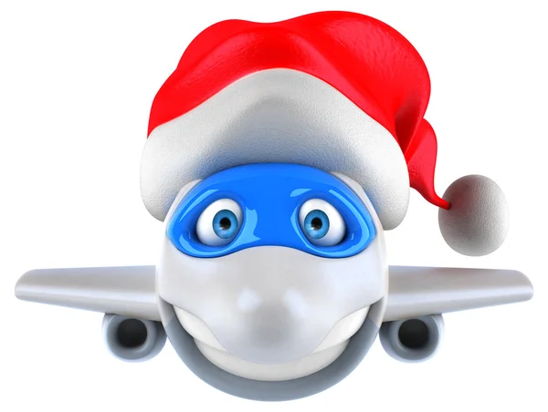 Avion amusant dans le chapeau du Père Noël — Photo