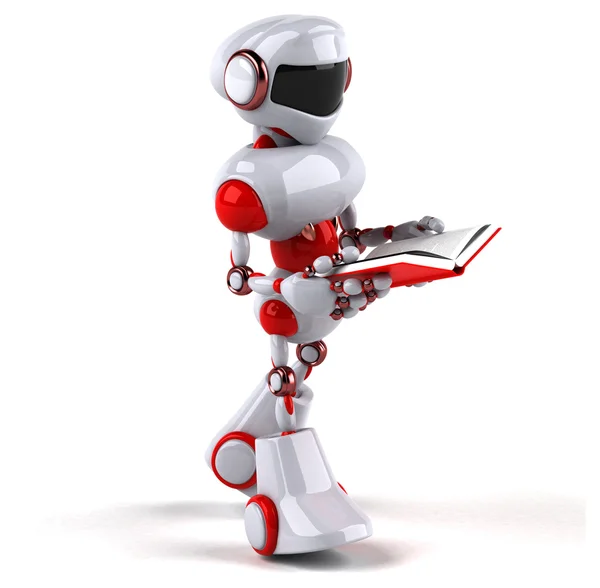 Fun robot with book — Stock Photo, Image