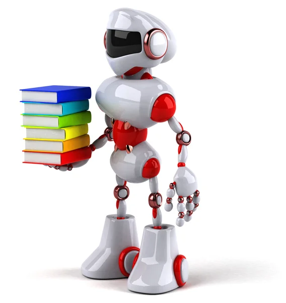 Robot avec pile de livres — Photo