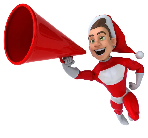 Jovem Papai Noel com alto-falante — Fotografia de Stock