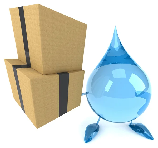 Gota de agua con cajas — Foto de Stock