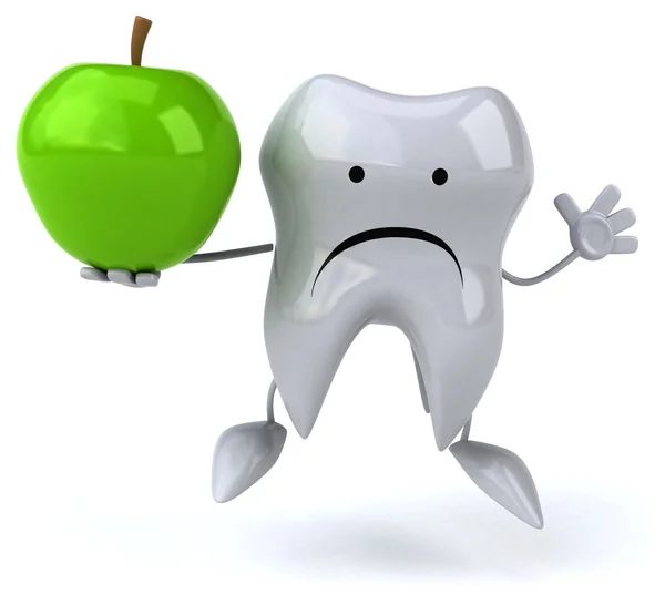 Fun tooth with apple — Stock Photo, Image