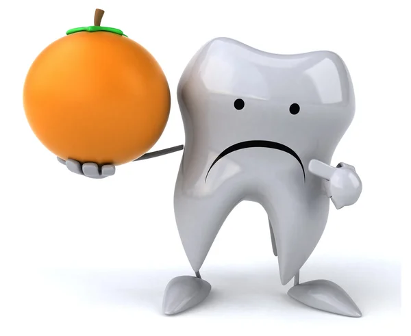 Portakal ile eğlenceli diş — Stok fotoğraf