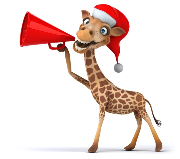 Leuke giraffe met luidspreker — Stockfoto