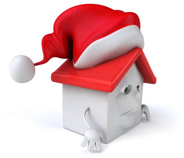 Fun house i Santa hatt — Stockfoto