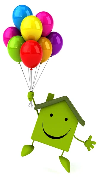 Balonlar ile eğlenceli ev — Stok fotoğraf