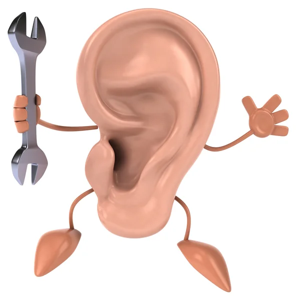 Fun ear with wrench — Stock Photo, Image