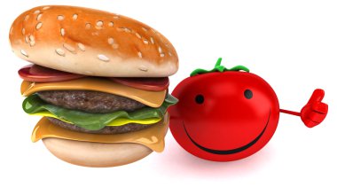 Burger ile eğlenceli domates