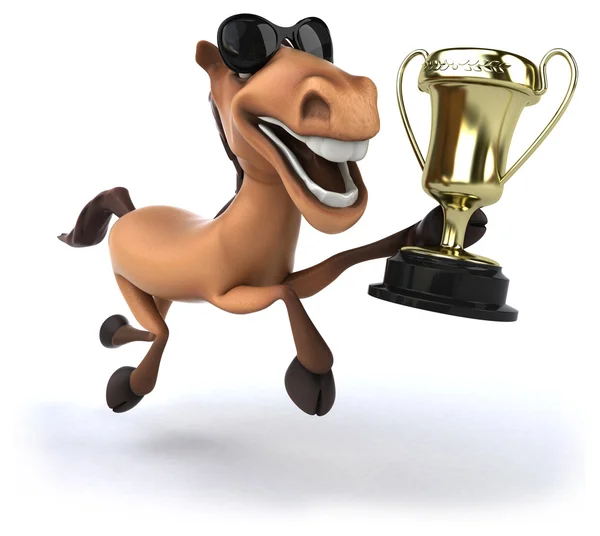 Plezier paard met trofee — Stockfoto