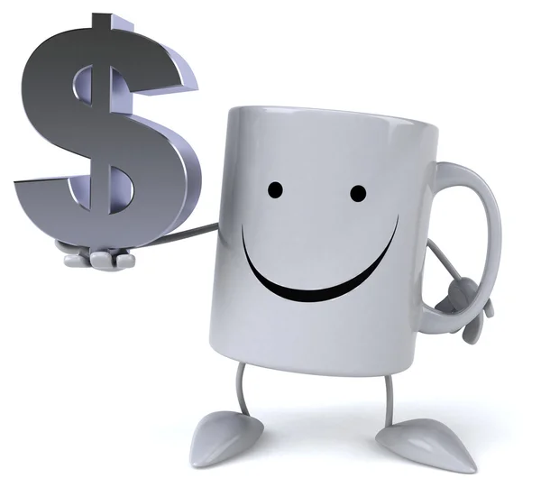 Fun mug with dollar sign — Stock Photo, Image