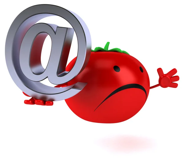 Fun tomato with internet symbol — Stock Photo, Image