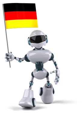 Alman bayrağı ile robot