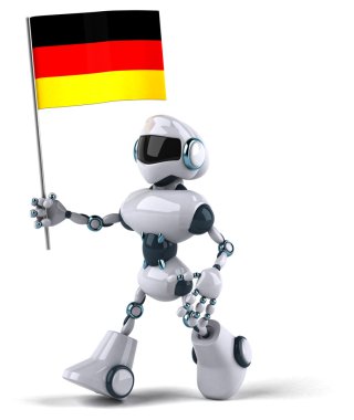 Alman bayrağı ile robot