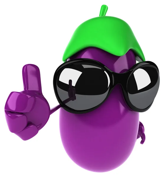 Eggplant in sunglasses isolated on white — Stock Photo, Image