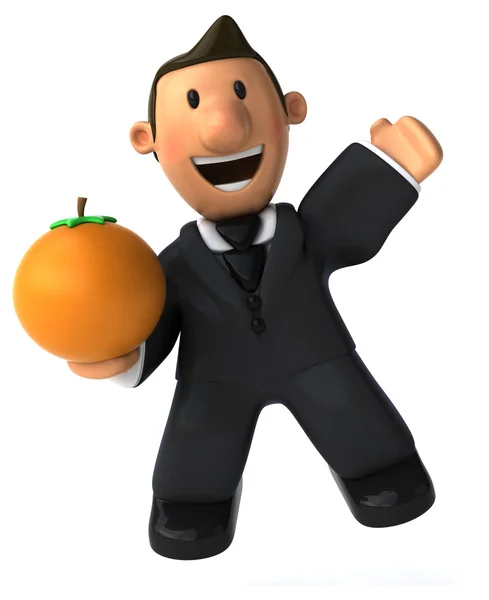 Homme d'affaires avec une orange — Photo