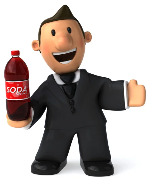 Affärsman med soda — Stockfoto
