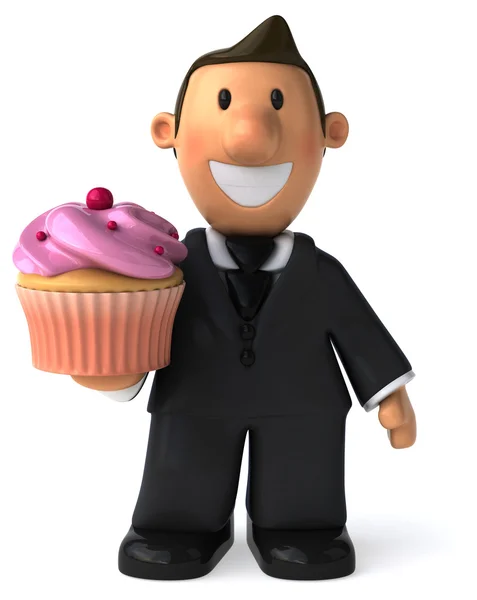 Hombre de negocios con cupcake —  Fotos de Stock