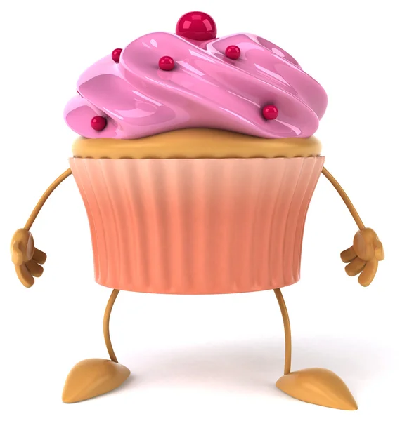 Cartoon Cupcake geïsoleerd op wit — Stockfoto