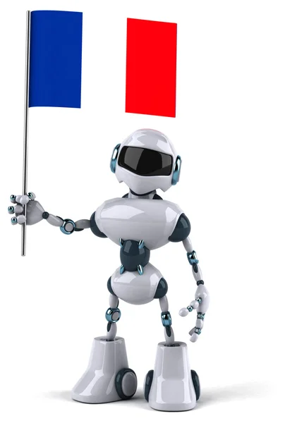 Robô com bandeira da França — Fotografia de Stock