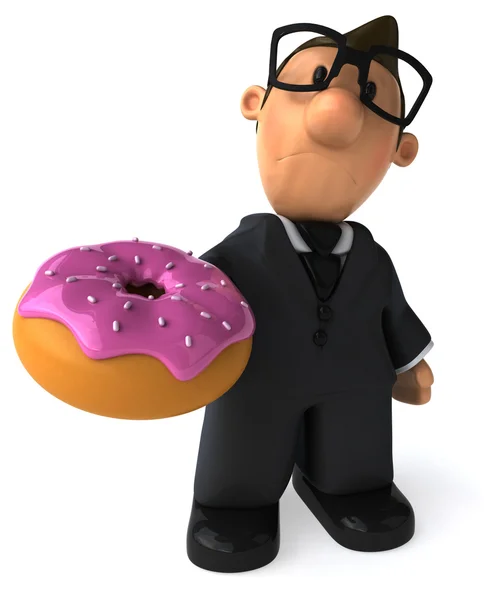 Hombre de negocios con donut — Foto de Stock