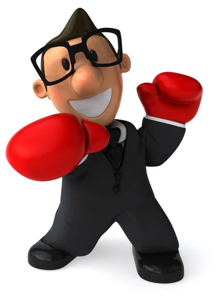 Business man in boxer gloves — Stock Photo, Image