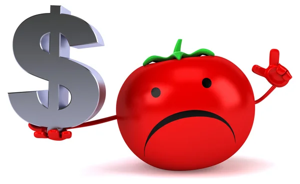 Fun tomato with dollar sign — Stock Photo, Image