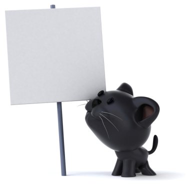 eğlenceli siyah kedi