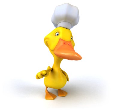 Eğlenceli çizgi film ördek Şef şapkalı