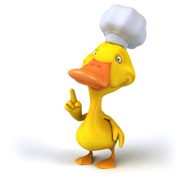 Eğlenceli çizgi film ördek Şef şapkalı
