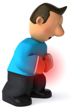 Young man in pain clipart