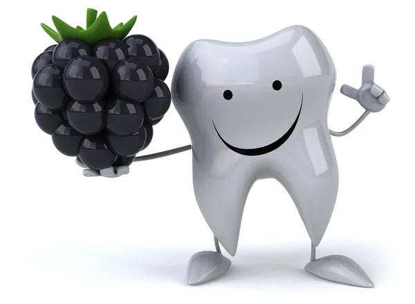 Zábavné zub s blackberry — Stock fotografie
