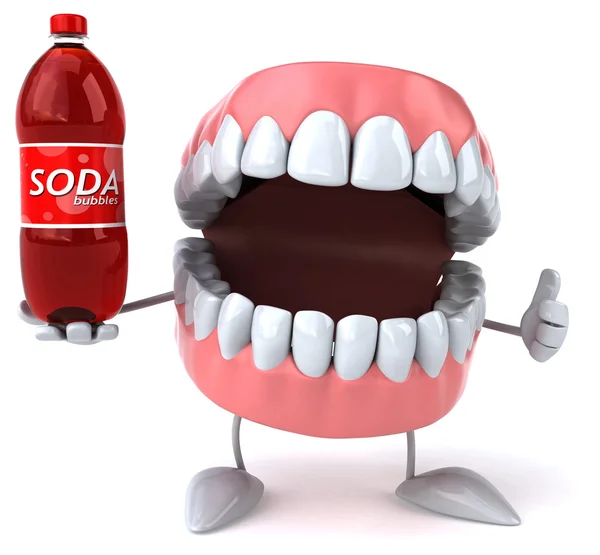 Dientes divertidos con soda —  Fotos de Stock