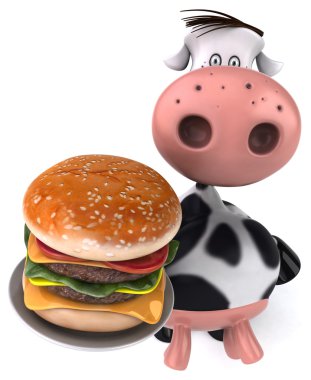 Burger ile eğlenceli inek