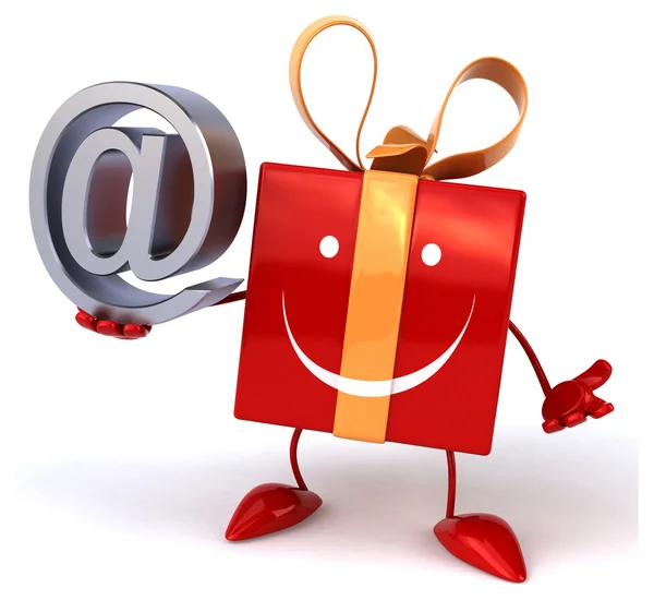 Leuk cadeau met e-mail symbool — Stockfoto