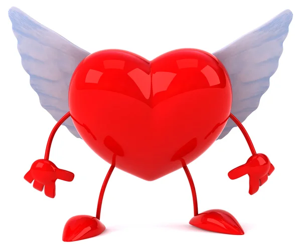 Kul hjärta med vingar — Stockfoto