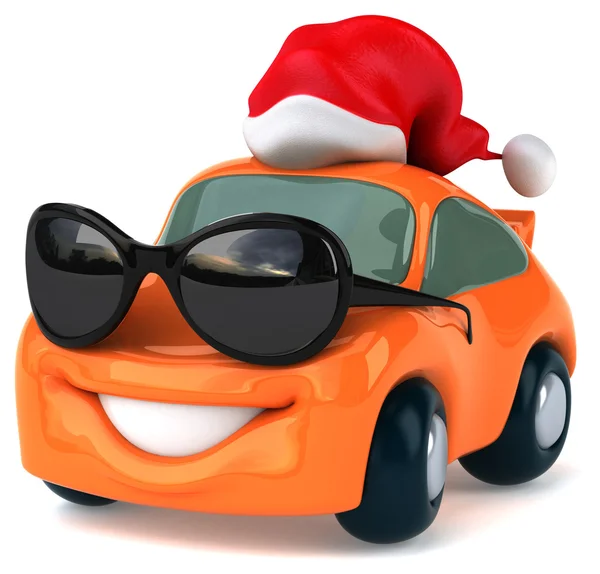 Samochód zabawa z Santa hat — Zdjęcie stockowe