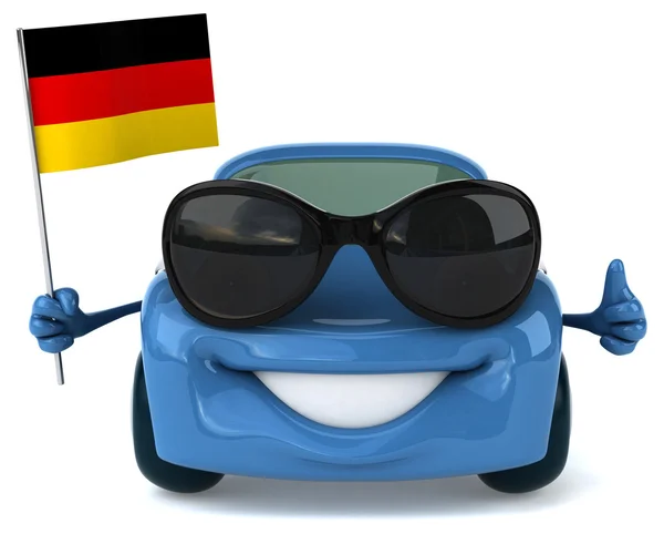 Coche divertido con bandera alemana — Foto de Stock