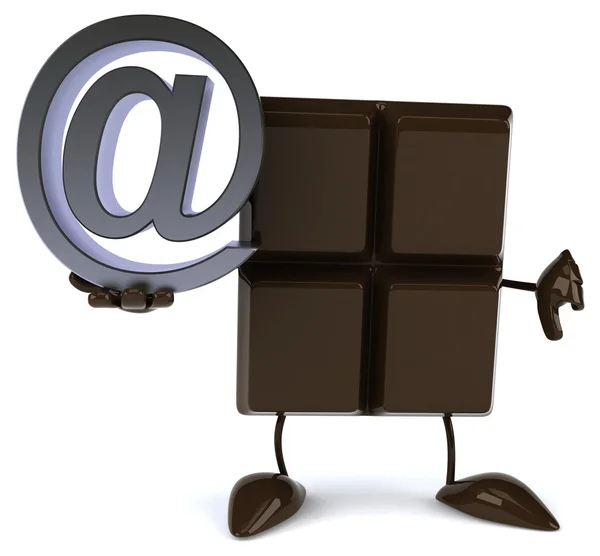Schokolade mit Email-Zeichen — Stockfoto