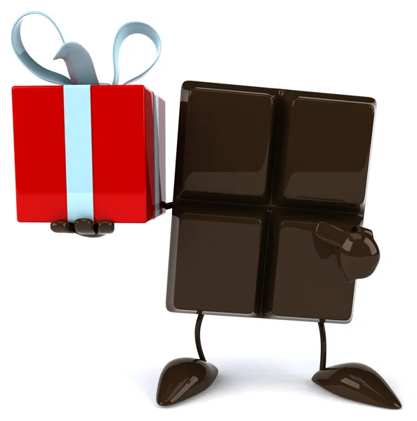 Шоколадка с подарком — стоковое фото