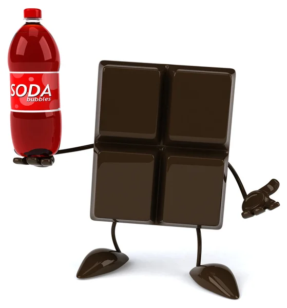 Chocolate con botella de refresco —  Fotos de Stock