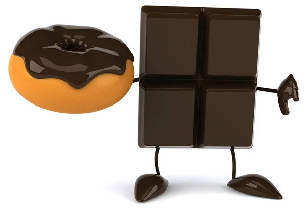 Chocolade bar met donut cartoon — Stockfoto