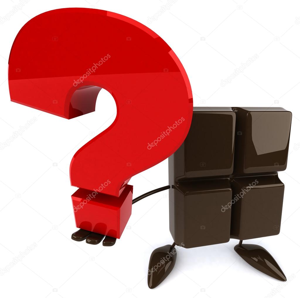 Chocolate bar with question mark Stock Photo by