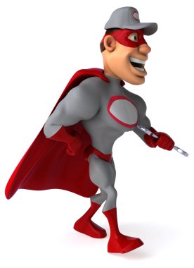 Beyaz eğlenceli süper kahraman