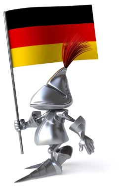 Alman bayrağı ile eğlenceli knight